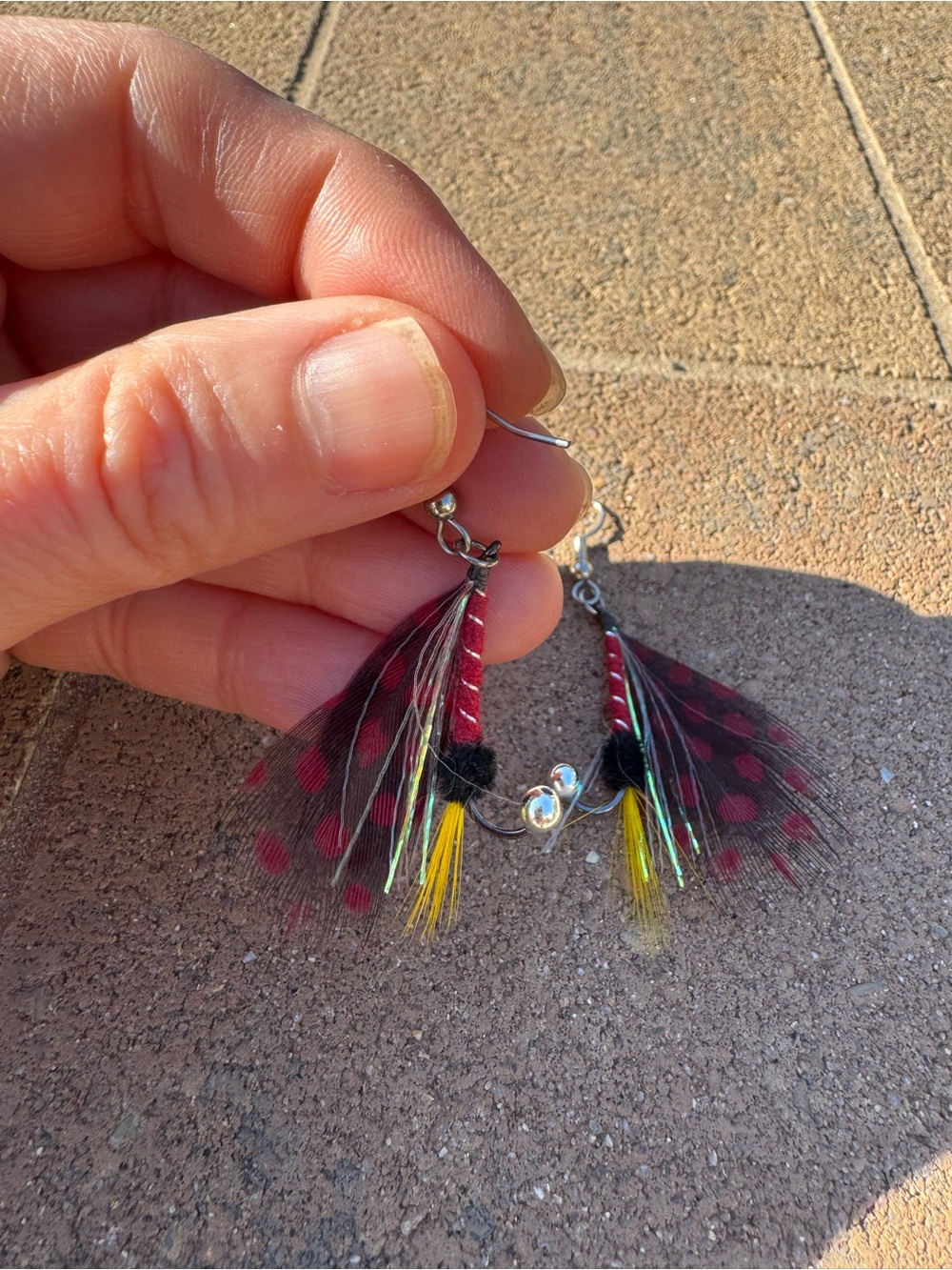 Non branded Feather fish hook Earrings